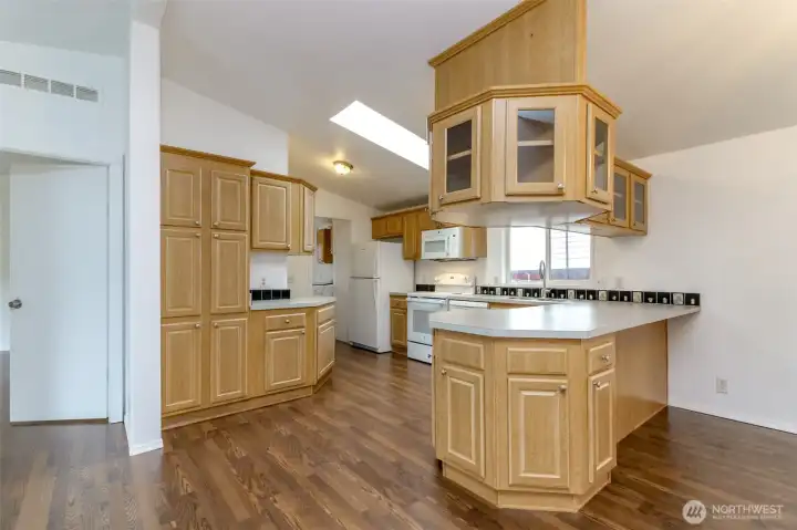 Tons of cabinet space in the kitchen.