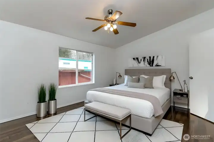 Virtually staged bedroom no. 1 -