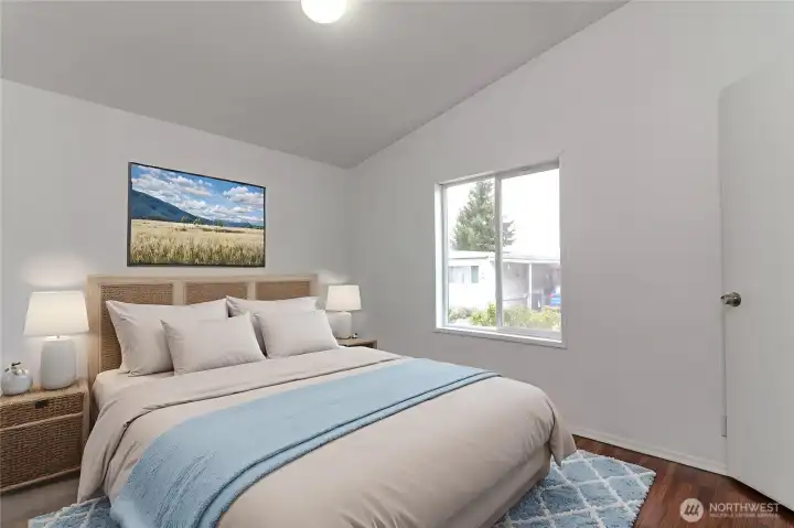 Virtually staged bedroom no. 3 -