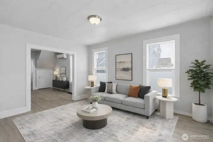 Unit B Living Room - Virtually Staged.