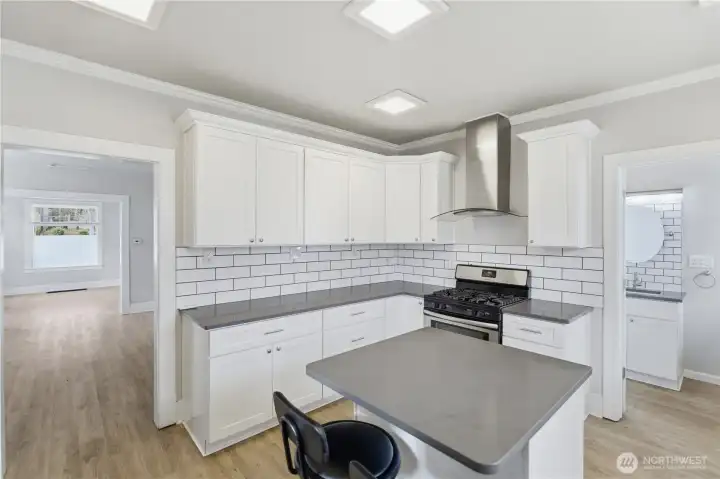 Unit B Kitchen Open and Spacious.