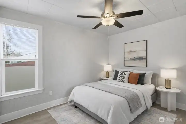 Unit B Bedroom 1 - Virtually Staged.