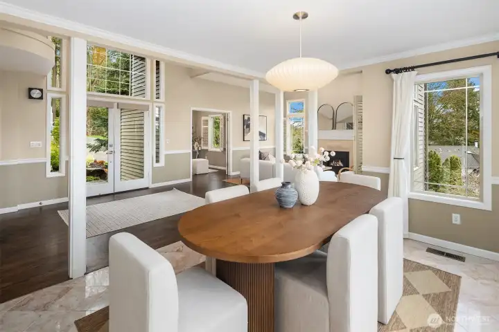 Main level living room/dining area