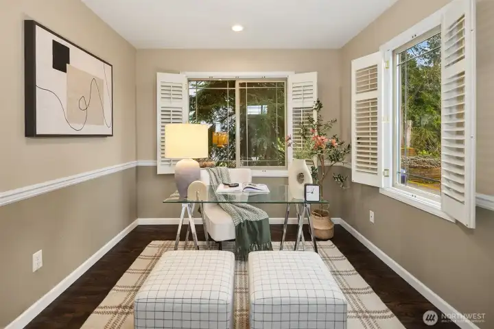 Office/flex space off of living area on main floor