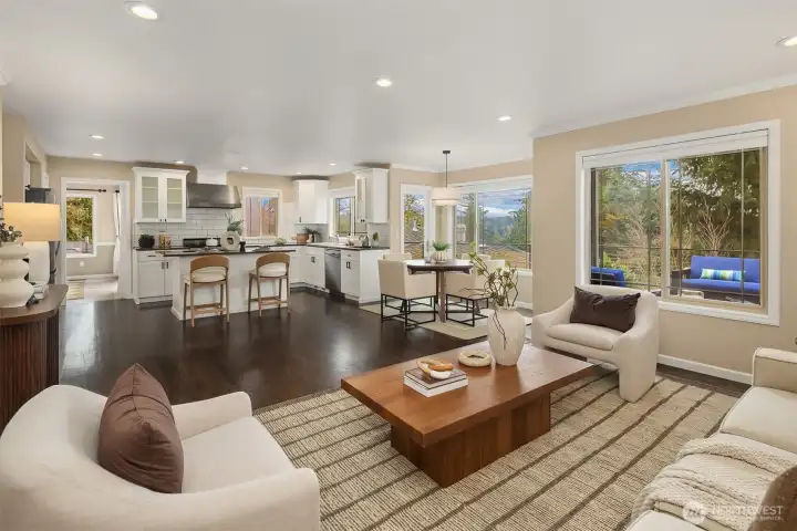 Main level kitchen and great room area