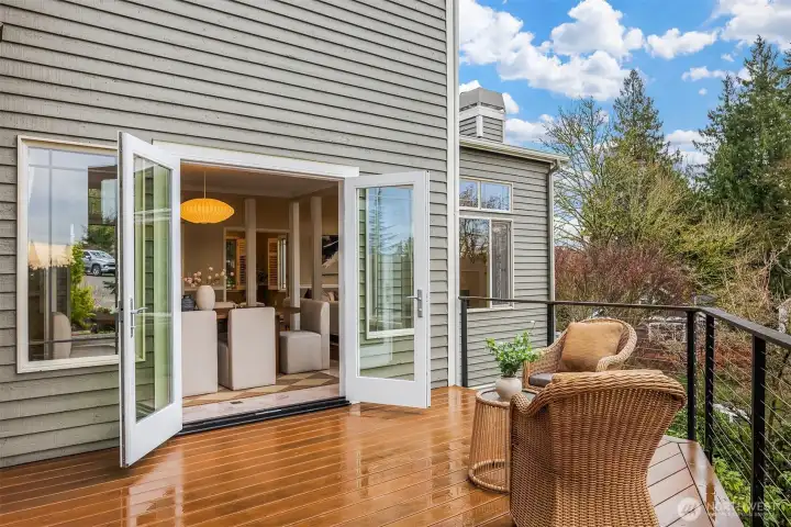 Deck off dining area on main level