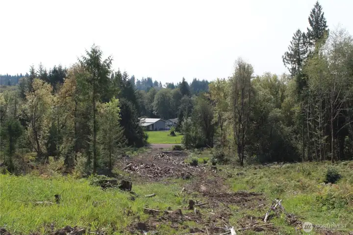 Another view looking S. This shows the entry road off Cedar Creek Rd and the neighbor across the street.