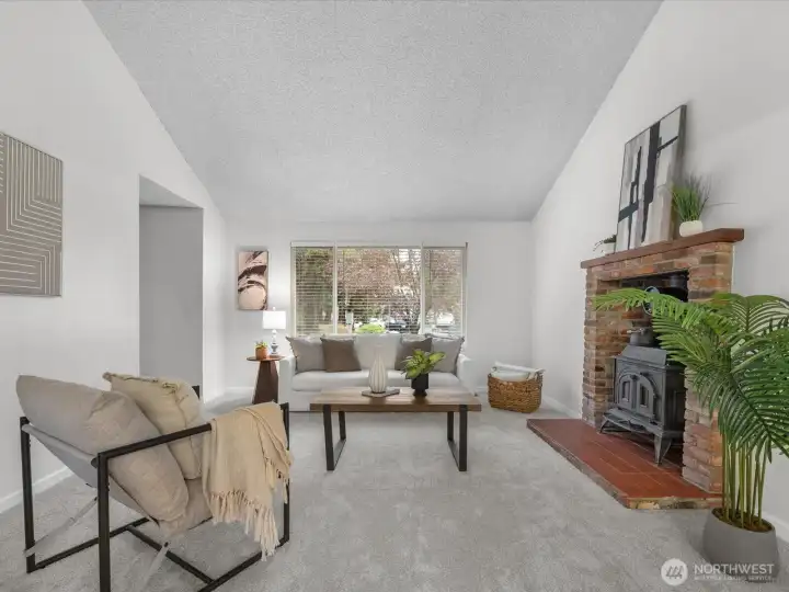 The living room is open and inviting.