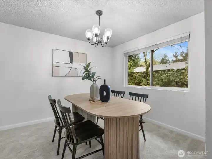 The dining room is ready for holiday entertaining.