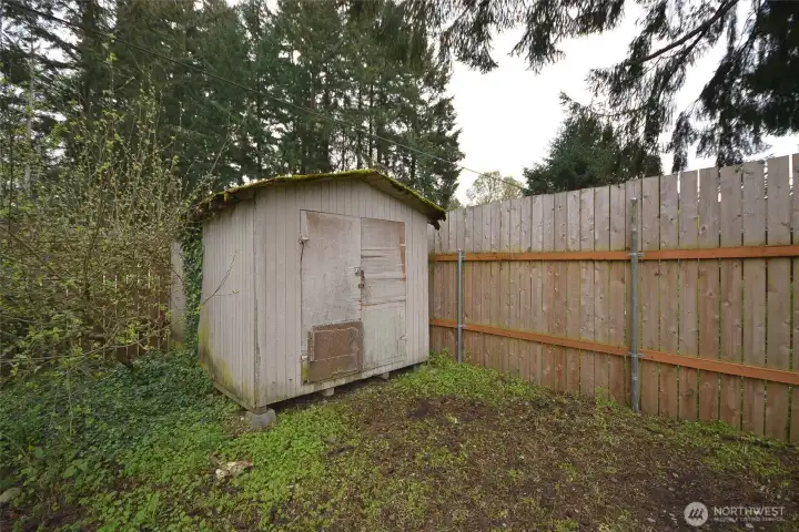 Storage shed for your lawn tools.
