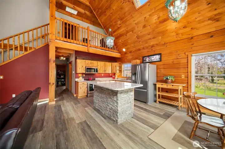 Kitchen with Open views of Living room