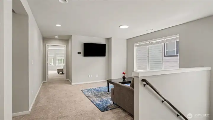 Upstairs landing space. Upstairs landing space.