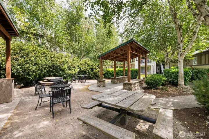 Picnic & BBQ area just behind the building Picnic & BBQ area just behind the building