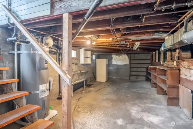 Basement has lots of room for all your storage needs.