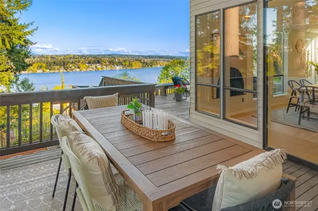 The expansive deck is perfect for entertaining.