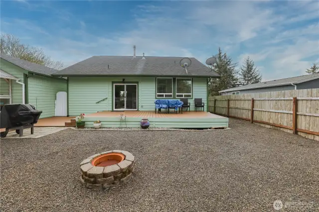 Back yard and backside of home