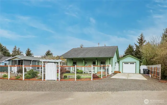 Front view of home and garage