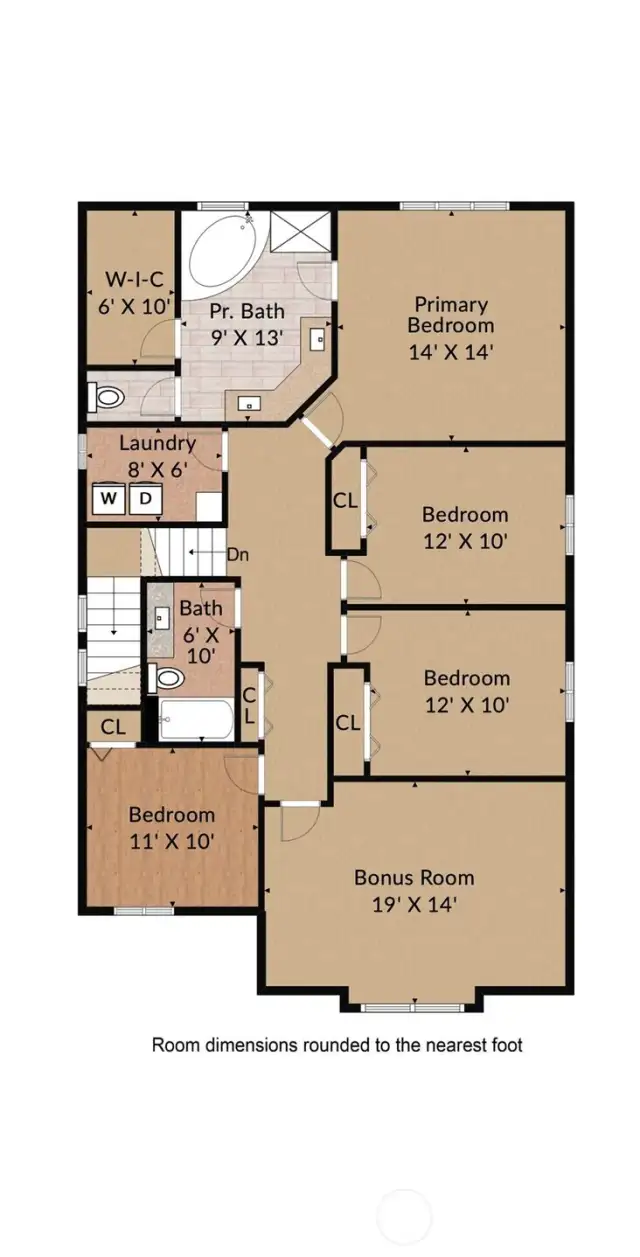 Second level floor plan.