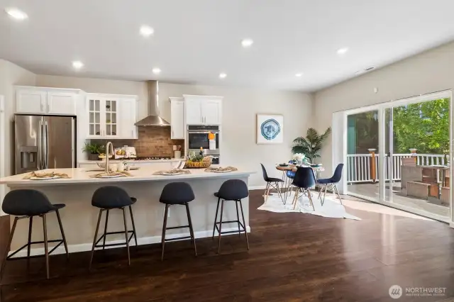 Kitchen to dining from living