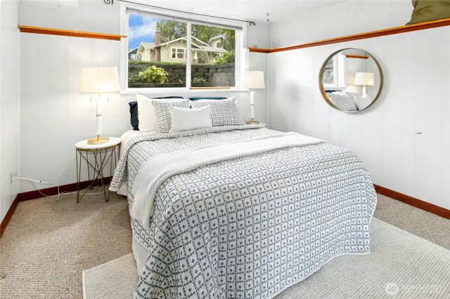 Bedroom with window well.