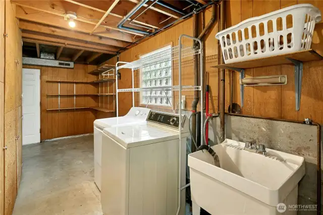 Shared laundry in basement for upper and lower.
