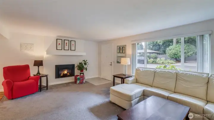 Enjoy this gas fireplace for year round comfort.