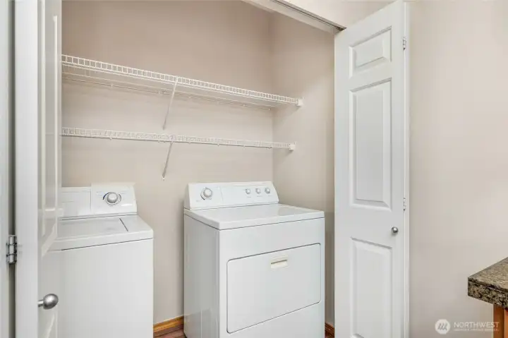 Washer and dryer included.
