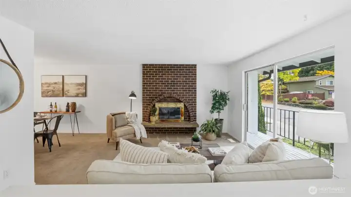 Cozy up by the fire or enjoy the view—this living room is made for everyday comfort and quiet moments.