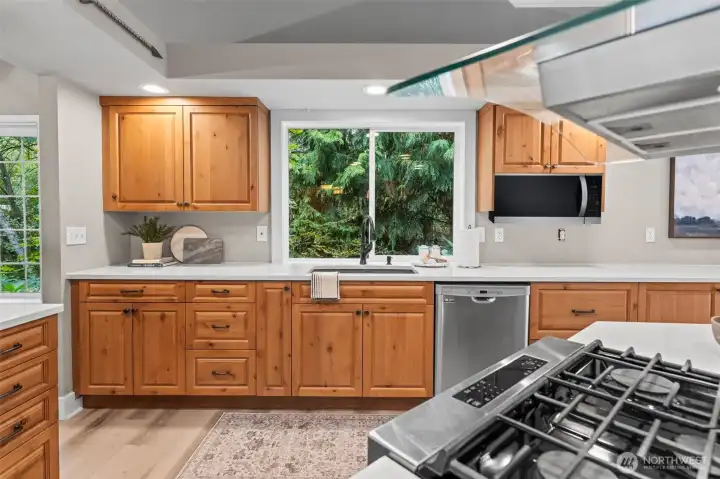 New cabinets and quartz countertops.