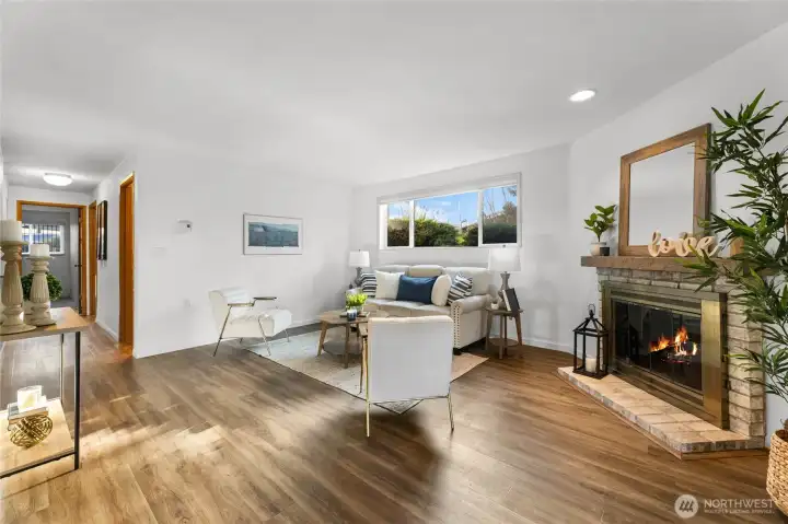 Living room with fireplace