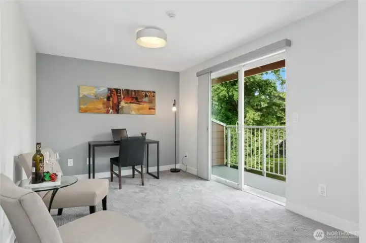 Bonus space adjacent to living room makes for large formal dining, at home office or additional private accomodations.