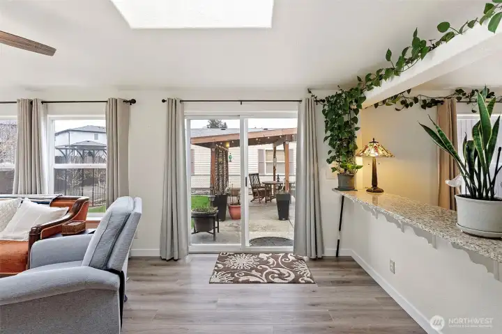 Easy access to the patio and yard.