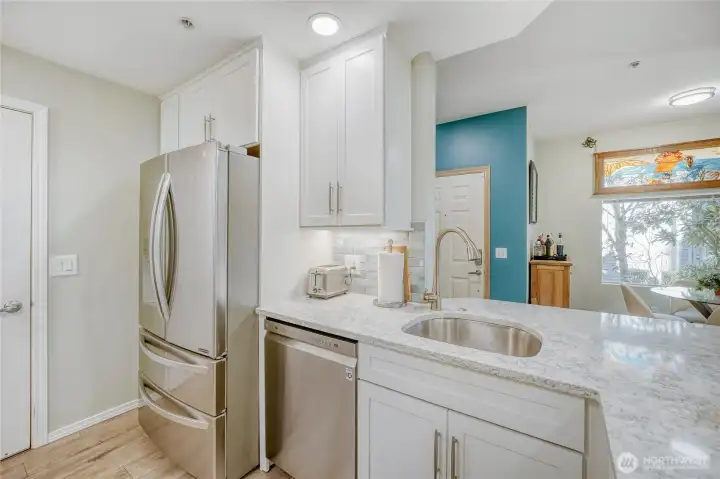 Gleaming granite counters