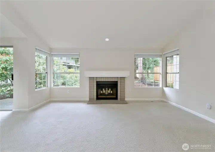 formal living room with fireplace