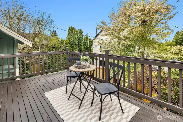 Deck off main level makes indoor/outdoor flow seamless