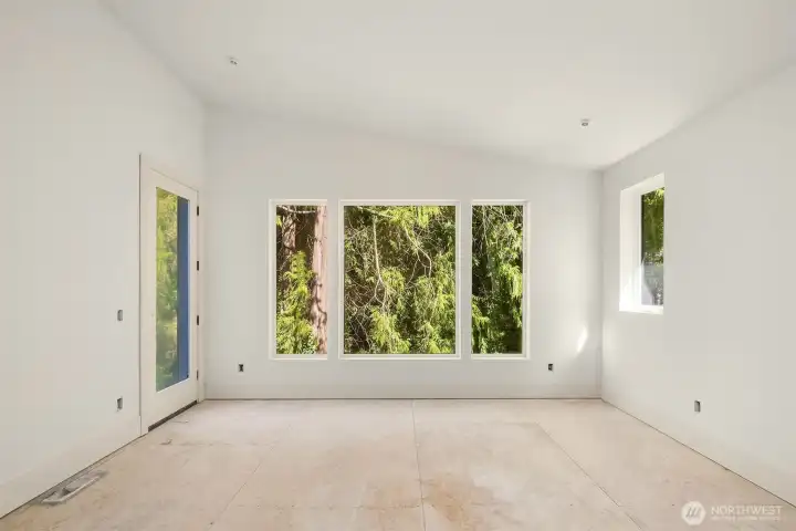 Progress photo -Primary bedroom with door to private deck - 4/30/26
