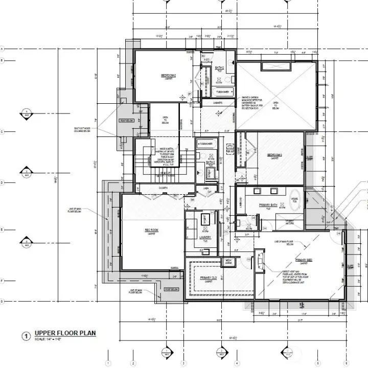 Upper level floorplan  - lot 1
