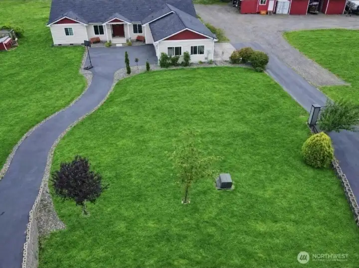 Double Driveway with Pass-through 3 car Garage