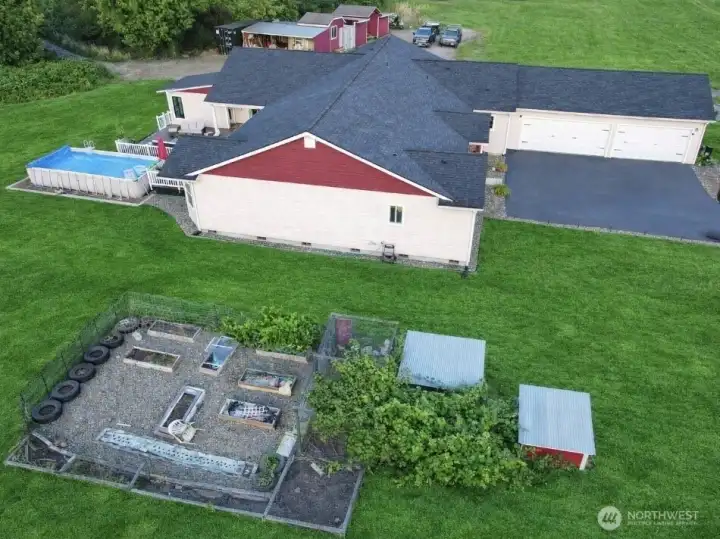 Garden and chicken coops