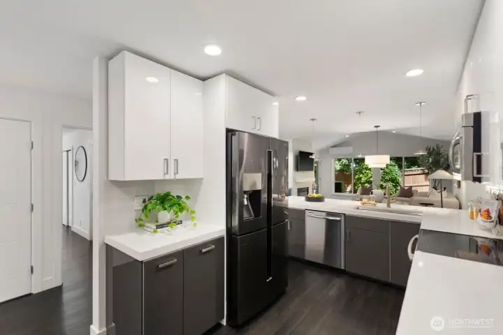 Thoughtfully designed, this stylish kitchen pairs contemporary style with subtle, timeless details.