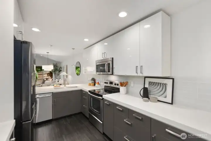 Thoughtfully designed, this stylish kitchen pairs contemporary style with subtle, timeless details.
