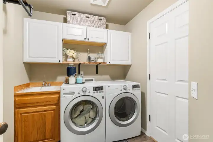 Laundry Room on 1st floor    Everyday Convenience    A dedicated laundry room with additional storage helps keep life organized.