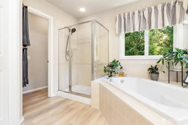 Walk In Closet right around the corner    Space for Everything    An organized walk in closet keeps your wardrobe easily accessible while offering generous storage.