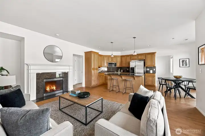 Open Kitchen and Family Room living.