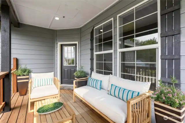 Porch lighting allows homeowners and guests to arrive in a well lit area.