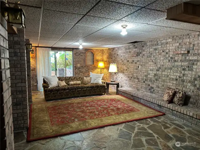 Basement Family room has fireplace also.