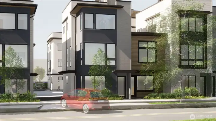 This image is a 3D rendering. Ivy North, as a whole, is truly a vibe. Modern, cohesive, and designed to maximize natural light while creating a welcoming community feel.