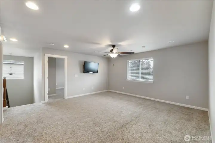 Large area for a second living room, game room or whatever works for you.