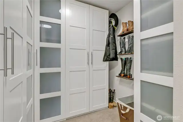 Primary walk in closet.