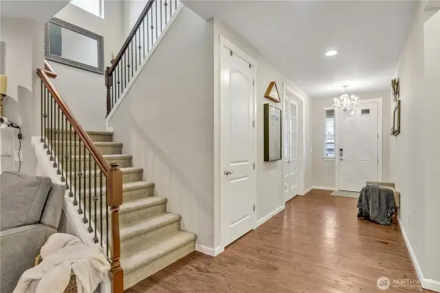 The staircase is ideal for group pictures.